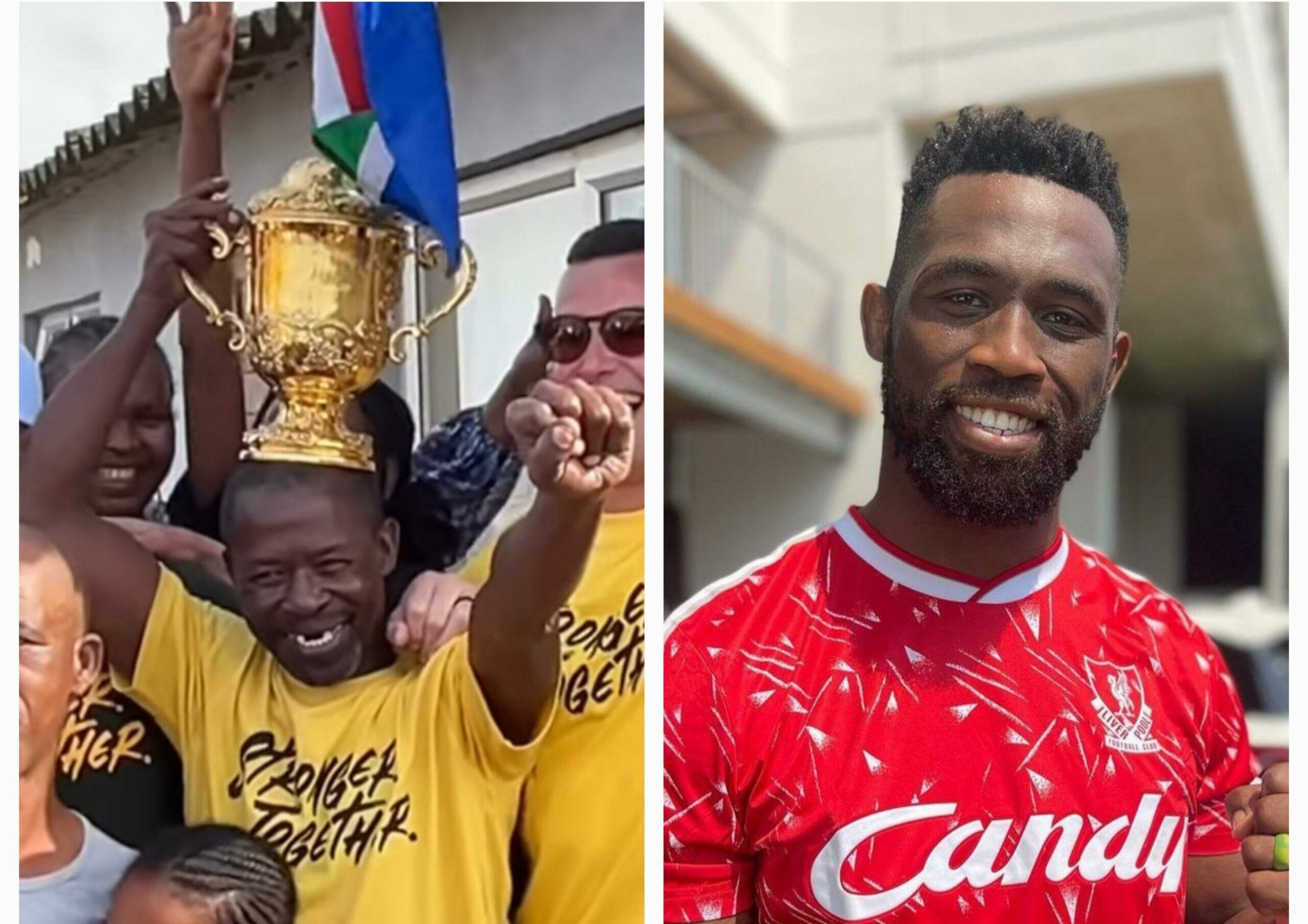 WATCH: Siya Kolisi's father poses with RWC trophy in hometown | Bona ...